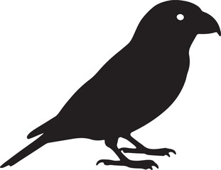 Crossbill vector silhouette on white background