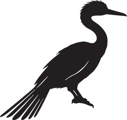 Darter vector silhouette on white background