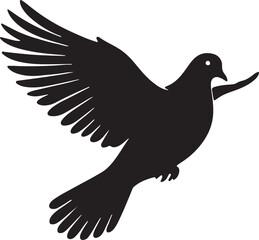 Obraz premium Dove vector silhouette on white background