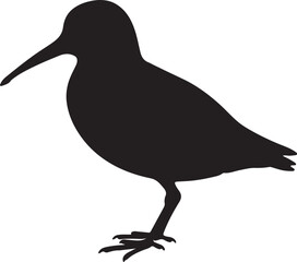 Dunlin vector silhouette on white background
