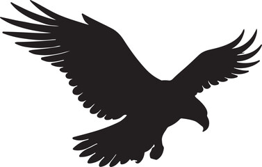 Eagle vector silhouette on white background