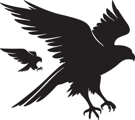 Falcon vector silhouette on white background