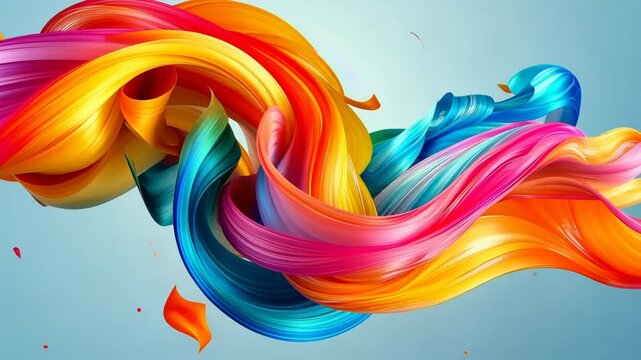 Colorful Rainbow Wave Design Vector Illustration with Swirl Pattern and Texture Elements