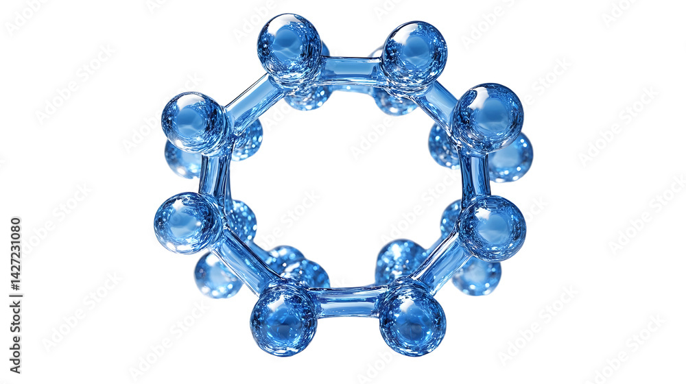 Poster 3d molecular structure in blue for science and technology concepts