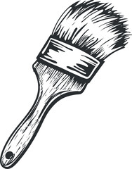 Vintage paintbrush illustration perfect for art and DIY projects in black and white style.
