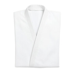 Isolated white judo gi neatly folded perfect for martial arts or sports concepts