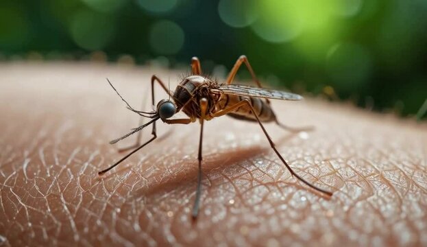 Zica virus aedes aegypti mosquito on human skin motion