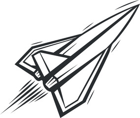 Obraz premium A stylized illustration of a paper rocket symbolizing flight and innovation in design.