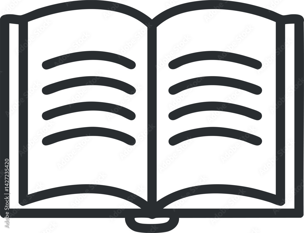 Poster an illustration of an open book displaying multiple pages for reading and study purposes.