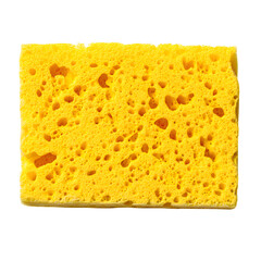 Yellow sponge isolated on white background, top view --v 7.0