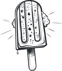 A delicious ice cream popsicle illustration perfect for summer desserts and treats.