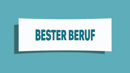bester Beruf (best job) - A card isolated on light green background.