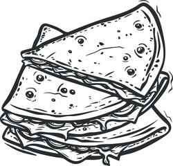 A delicious illustration of stacked tacos filled with various ingredients and toppings.