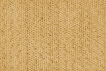 Fototapeta premium Texture of yellow carpet fabric with large coarse textured weaving. Surface, structure of upholstery or rug material, cloth background close up, macro.
