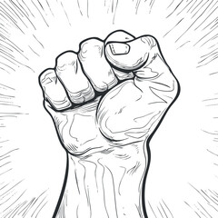 A powerful illustration of a clenched fist symbolizing strength and unity in activism.