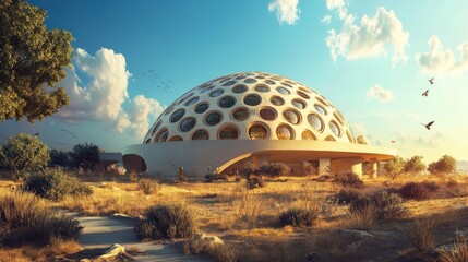 Obraz premium Desert Dome Eco-Resort Sunset Vista