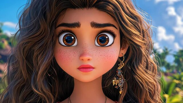Discover the charm of vibrant animations in a styled world featuring your favorite Indian actress in lively poses.