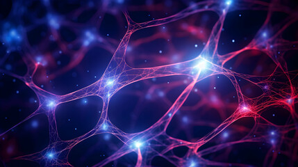 Fototapeta premium Intricate Neural Network Visualization with Glowing Synapses and Vibrant Hues