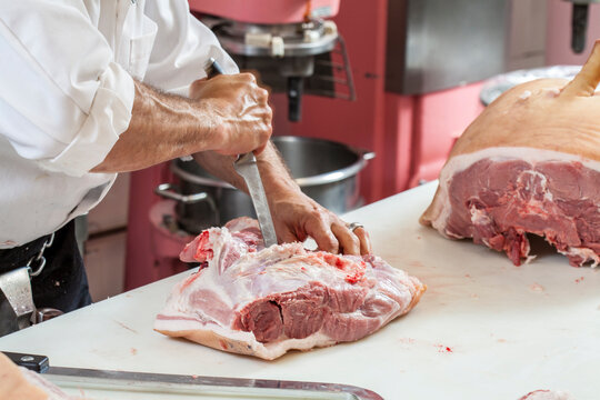 chef preparing meat