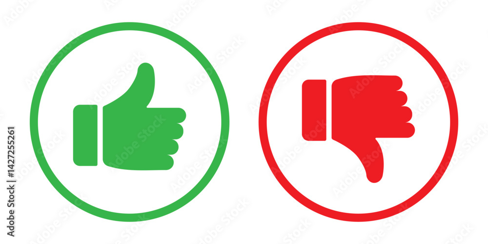 Poster thumb up and down outline icon isolated on white background. like and dislike social media icon. out