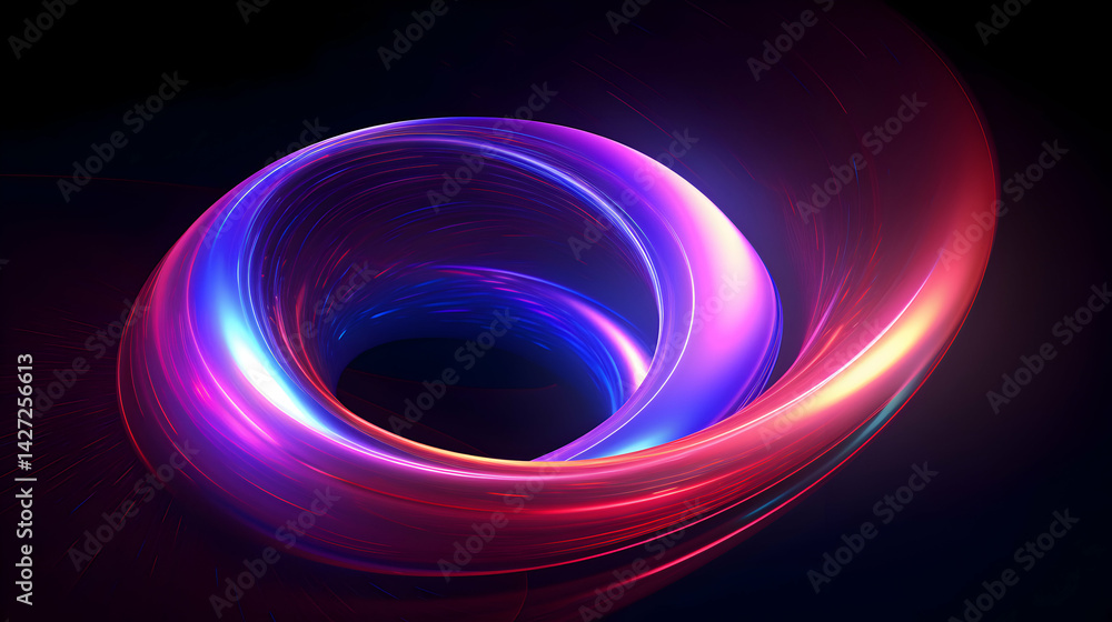 Poster luminous helix rendering a mesmerizing dance of chromatic spectral elements