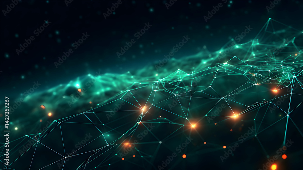 Poster abstract plexus network background representing interconnected systems and big data