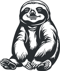 A cheerful sloth illustration showcasing its unique features and adorable personality in a playful style.