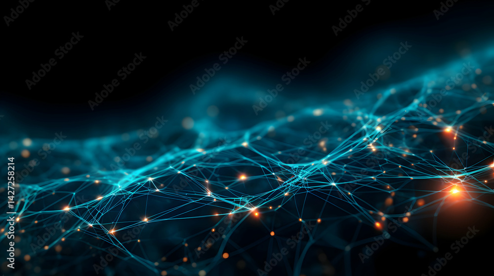 Poster intricate network visualization for advanced technological systems