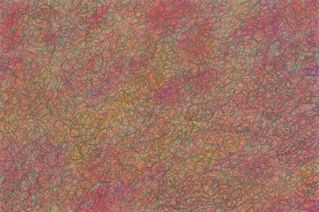 グランジ地にもじゃもじゃの線模様 くすんだピンク オレンジ グレー