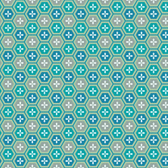 亀甲文様 1-8 灰色がかった緑のバリエーション