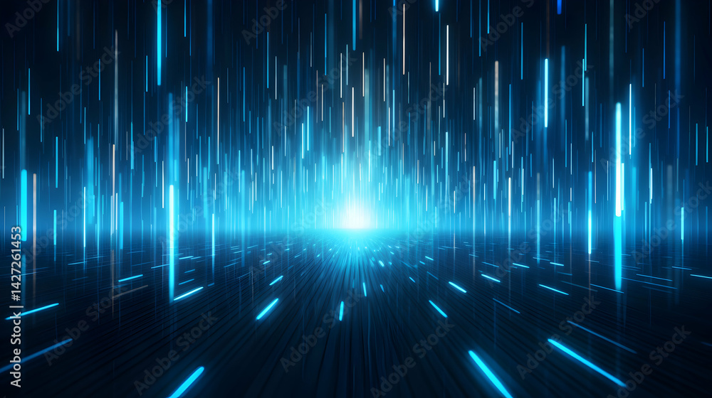 Aufkleber futuristic digital space with glowing lines creating an immersive experience