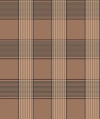 Seamless plaid pattern, brown, cream, suitable for designing clothes such as skirts and pants to add a chic and striking look to your outfit, vector illustration.
