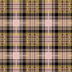 Seamless plaid pattern, brown, cream, suitable for designing clothes such as skirts and pants to add a chic and striking look to your outfit, vector illustration.