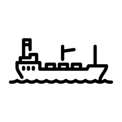 Obraz premium tanker ship filled outline icon. oil tanker color line illustration.