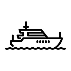Obraz premium yacht filled outline icon. luxury ship color line illustration.