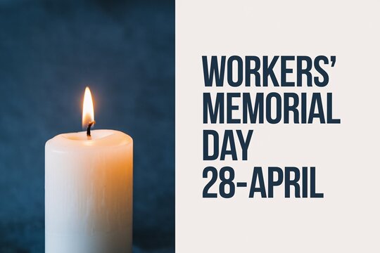 A lit candle symbolizes Workers' Memorial Day, a time for honoring and remembrance on April 28th. - Powered by Adobe