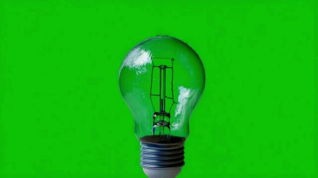Green Light Bulb: A luminous green light bulb stands out against a bright green backdrop, radiating clarity and innovation. This vibrant image evokes creativity and fresh ideas.