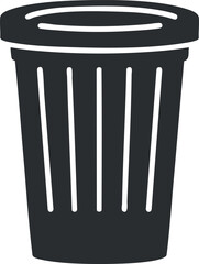Illustration of a simple trash bin suitable for waste disposal and recycling purposes.