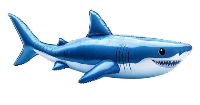 PNG Blue shark 3d inflatable illustration accessory animal summer.