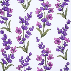 Lavender sprig with purple flowers