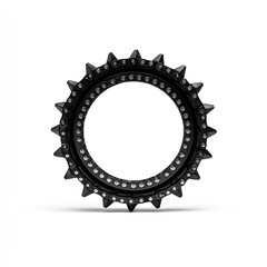 Motorcycle chain coiled around a spiked tire