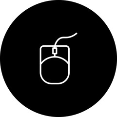 Mouse Vector Line Black Circle Icon Design