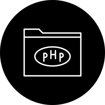 PHP Vector Line Black Circle Icon Design