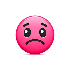 Fototapeta premium Pink sad face emoji