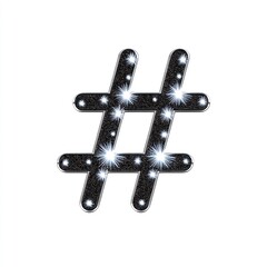 Trending hashtag symbol with sparkles