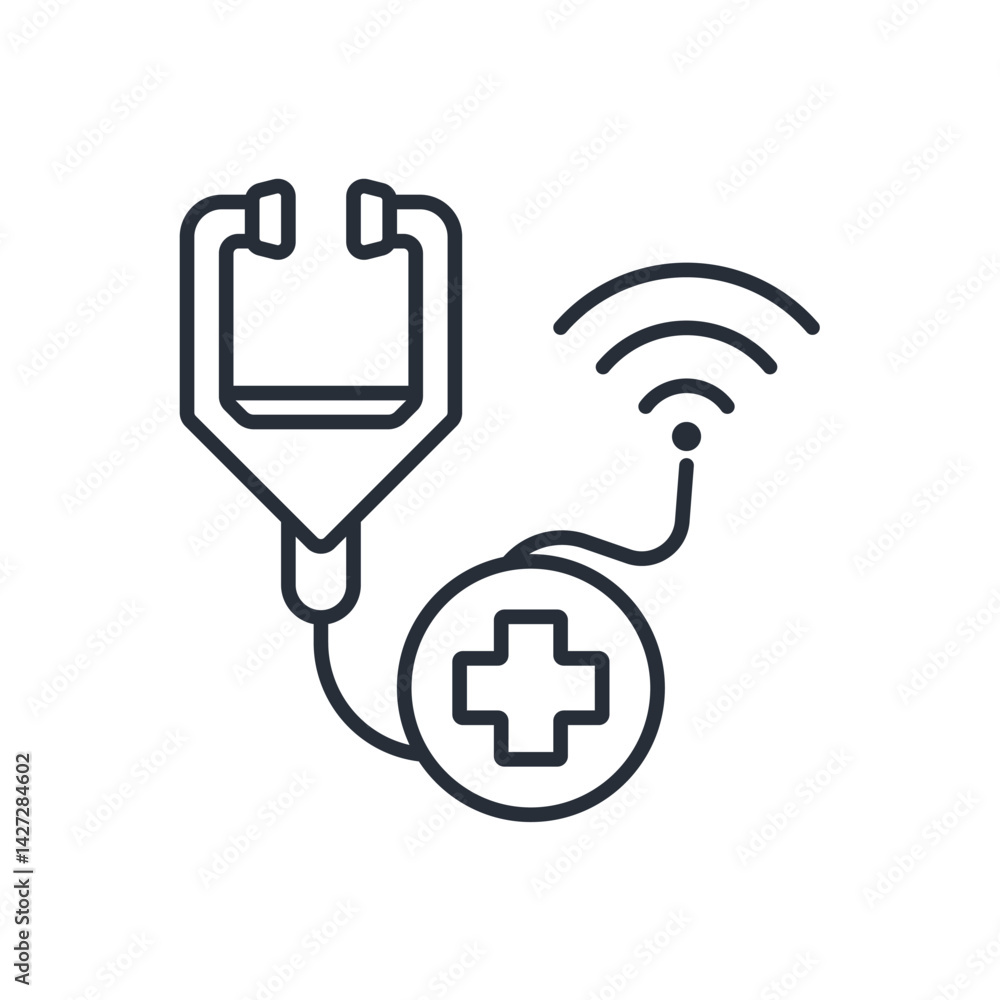 Poster connect icon. vector.editable stroke.linear style sign for use web design,logo.symbol illustration.