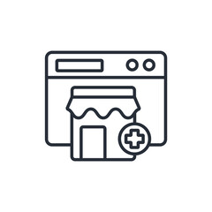online pharmacy icon. vector.Editable stroke.linear style sign for use web design,logo.Symbol illustration.