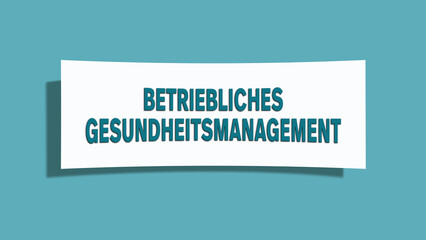 Betriebliches Gesundheitsmanagement (Company health management) - A card isolated on light green background.