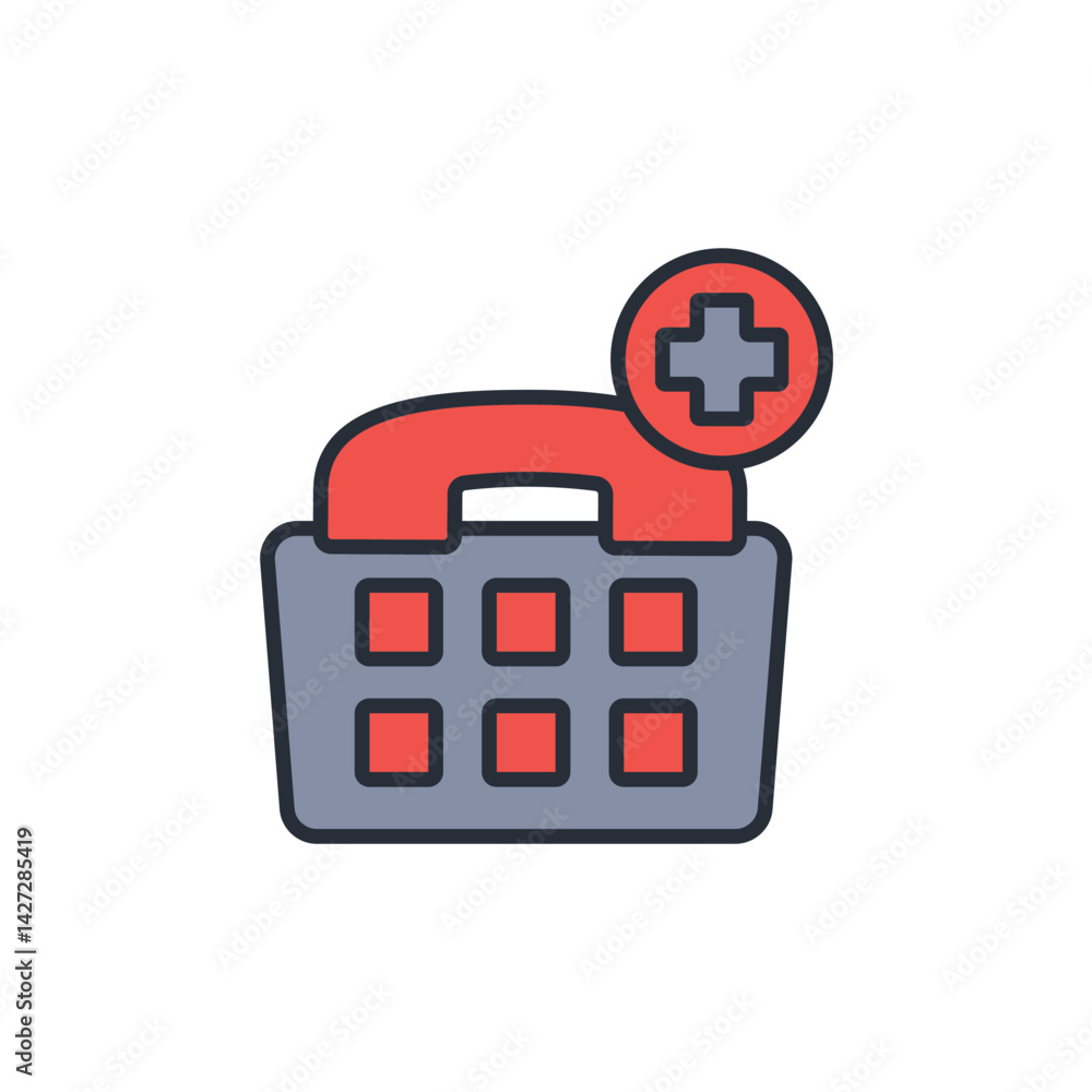 Poster phone call icon. vector.editable stroke.linear style sign for use web design,logo.symbol illustratio