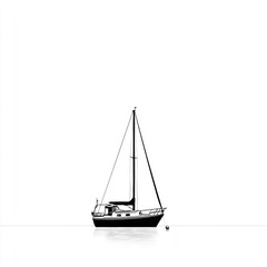 Sailboat floating on the sea